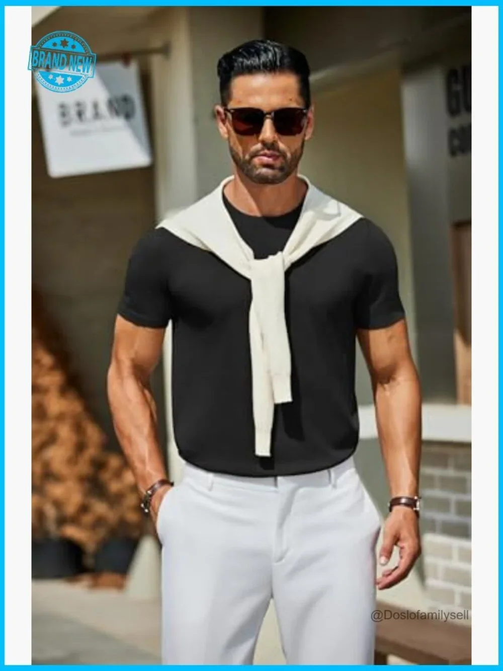 Classic Knit Crewneck Pullover Sweater Stretchy Breathable Casual Business Wear